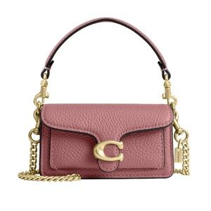 Coach Rose Mini Tabby Bag Charm with Gold Accents - New